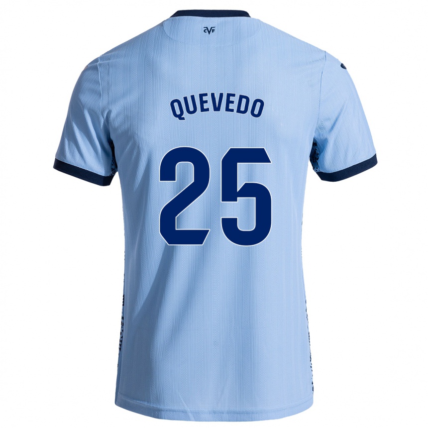 Hombre Fútbol Camiseta Alex Quevedo #25 Azul Cielo 2ª Equipación 2024/25 Perú