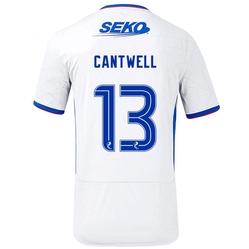 Hombre Fútbol Camiseta Todd Cantwell #13 Blanco Azul 2ª Equipación 2024/25 Perú