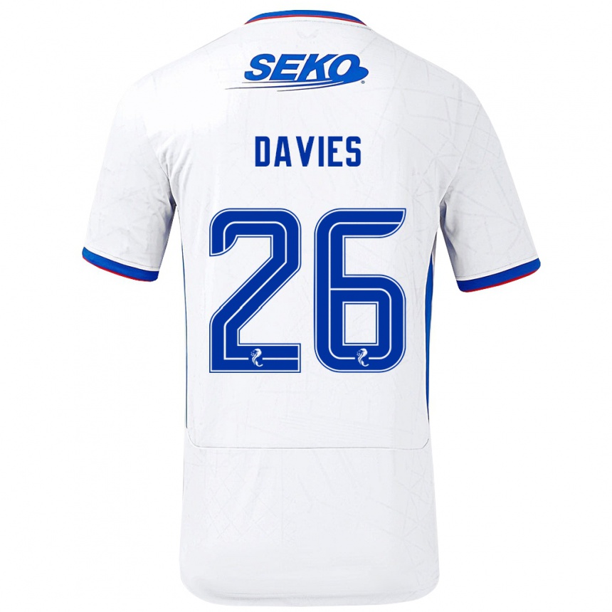 Hombre Fútbol Camiseta Ben Davies #26 Blanco Azul 2ª Equipación 2024/25 Perú