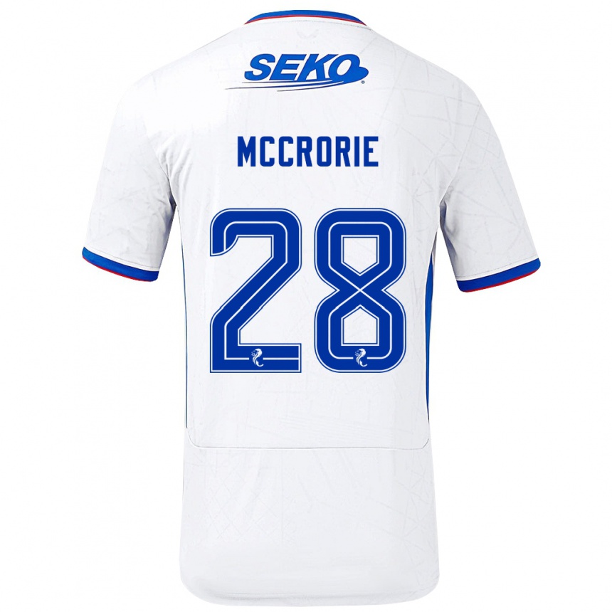 Hombre Fútbol Camiseta Robby Mccrorie #28 Blanco Azul 2ª Equipación 2024/25 Perú