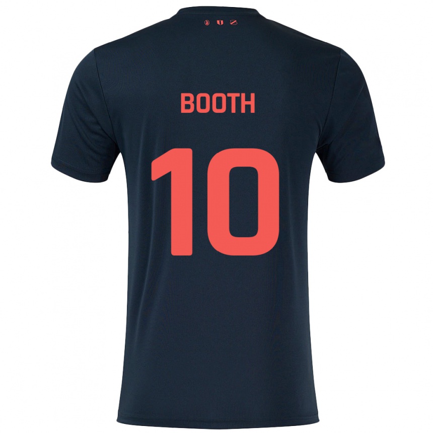 Hombre Fútbol Camiseta Taylor Booth #10 Negro Rojo 2ª Equipación 2024/25 Perú