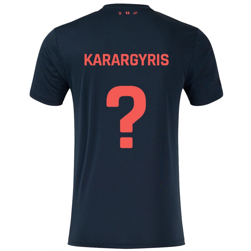 Hombre Fútbol Camiseta Zois Karargyris #0 Negro Rojo 2ª Equipación 2024/25 Perú