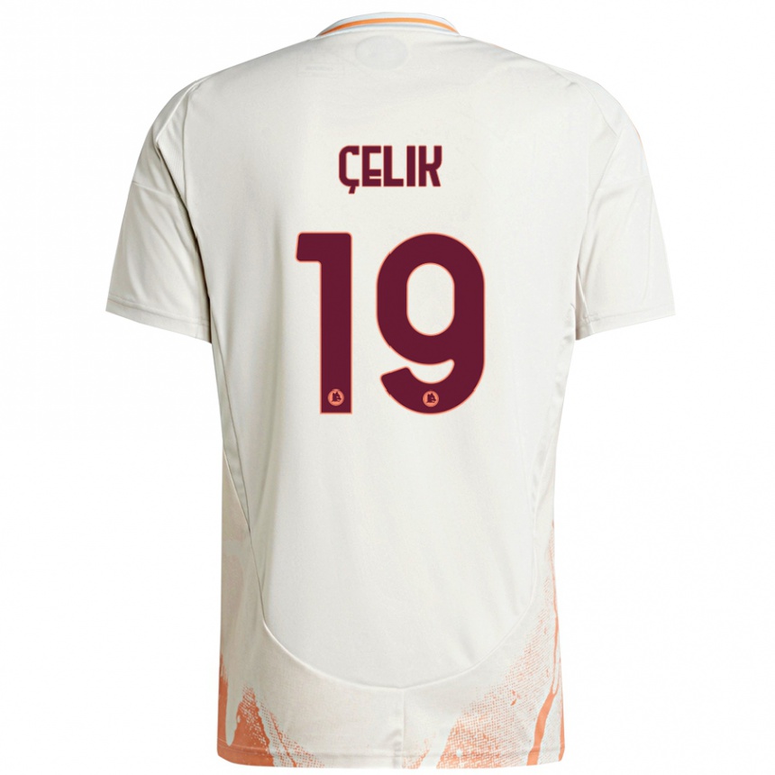 Hombre Fútbol Camiseta Zeki Celik #19 Crema Blanco Naranja 2ª Equipación 2024/25 Perú