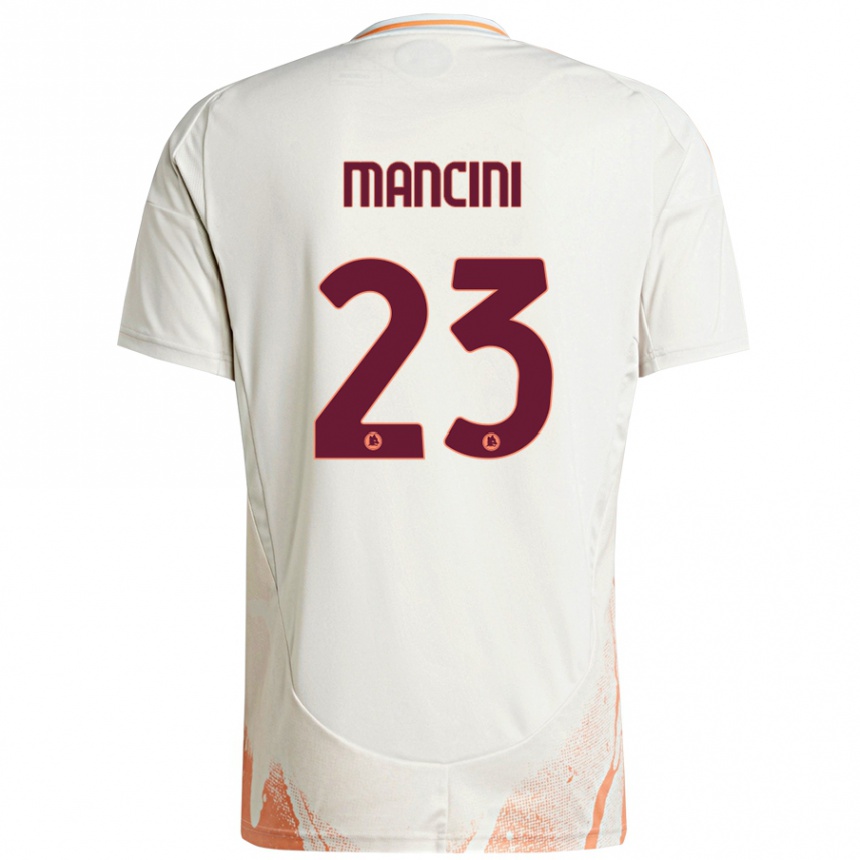 Hombre Fútbol Camiseta Gianluca Mancini #23 Crema Blanco Naranja 2ª Equipación 2024/25 Perú