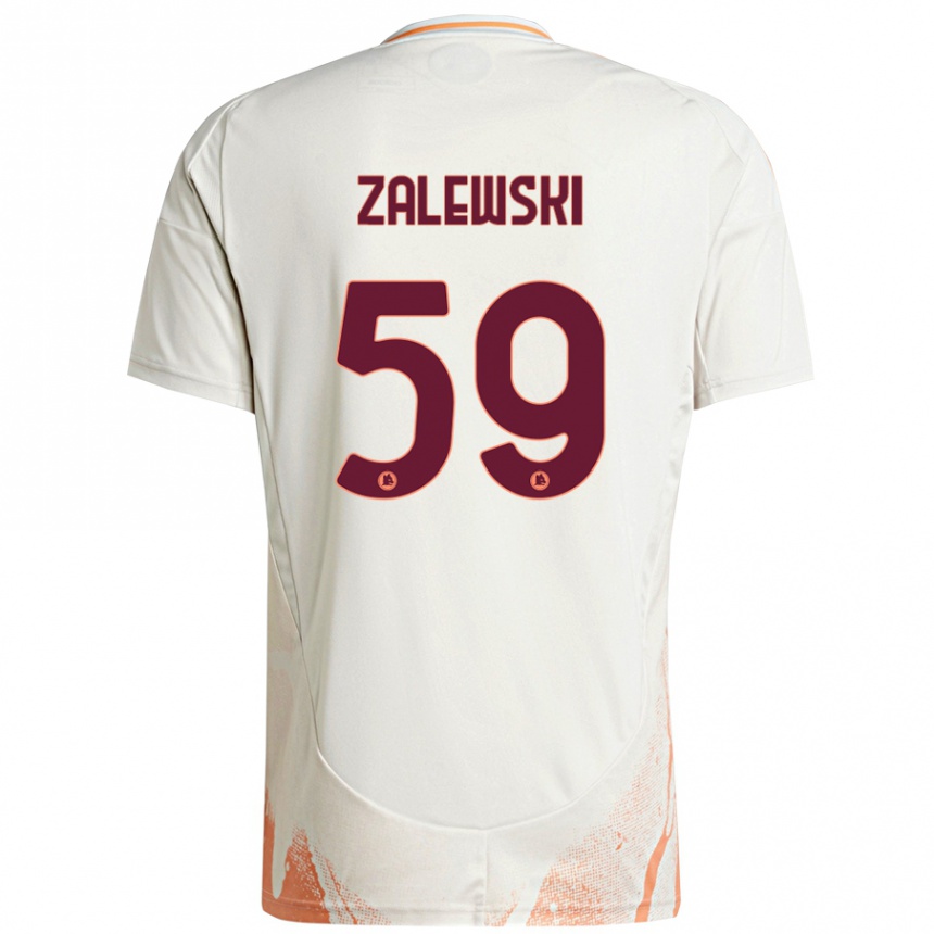 Hombre Fútbol Camiseta Nicola Zalewski #59 Crema Blanco Naranja 2ª Equipación 2024/25 Perú