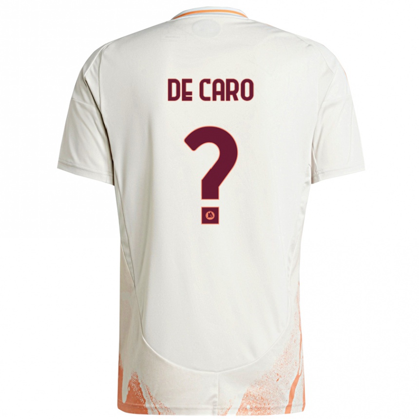 Hombre Fútbol Camiseta Lorenzo De Caro #0 Crema Blanco Naranja 2ª Equipación 2024/25 Perú