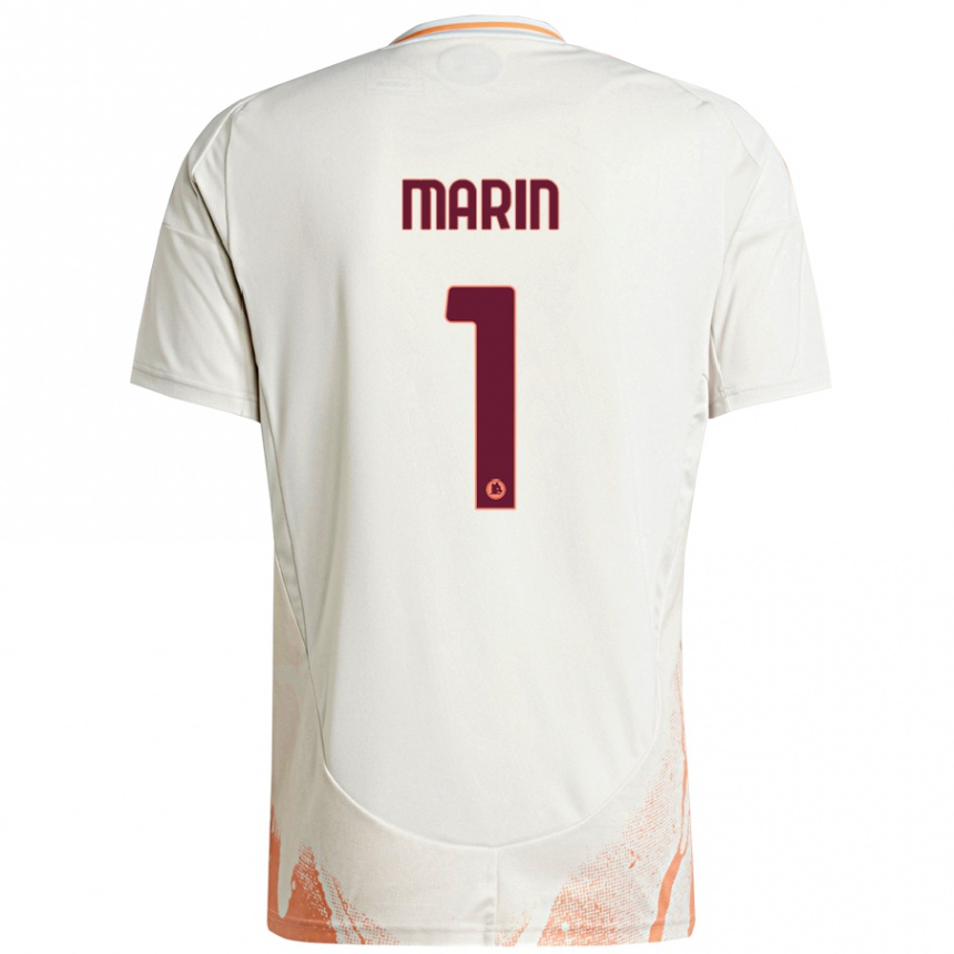 Hombre Fútbol Camiseta Renato Marin #1 Crema Blanco Naranja 2ª Equipación 2024/25 Perú