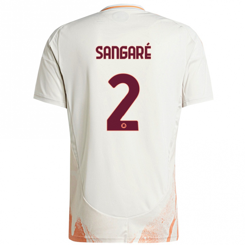 Hombre Fútbol Camiseta Buba Sangaré #2 Crema Blanco Naranja 2ª Equipación 2024/25 Perú