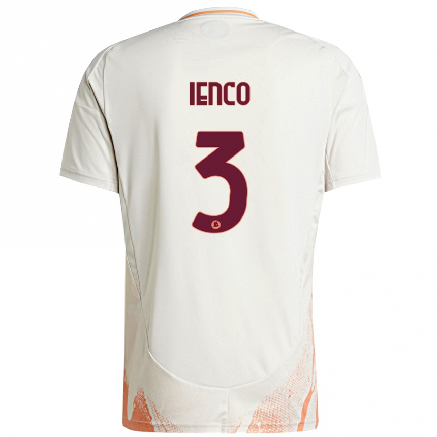 Hombre Fútbol Camiseta Simone Ienco #3 Crema Blanco Naranja 2ª Equipación 2024/25 Perú