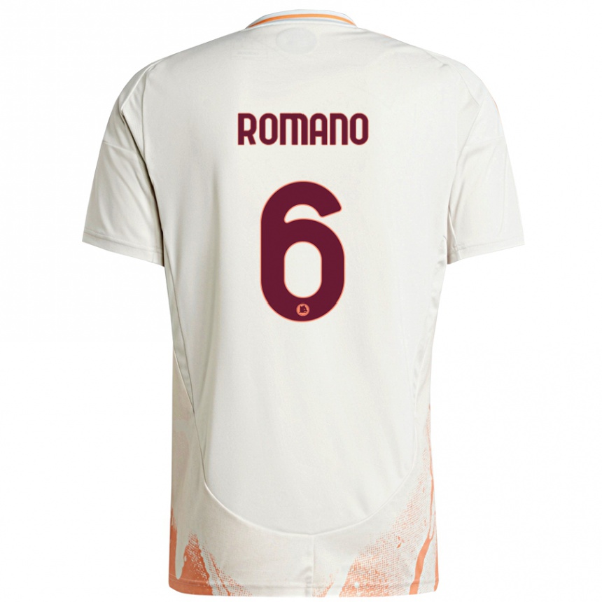 Hombre Fútbol Camiseta Alessandro Romano #6 Crema Blanco Naranja 2ª Equipación 2024/25 Perú