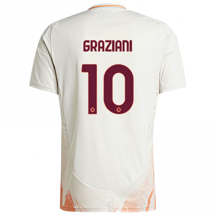 Hombre Fútbol Camiseta Leonardo Graziani #10 Crema Blanco Naranja 2ª Equipación 2024/25 Perú