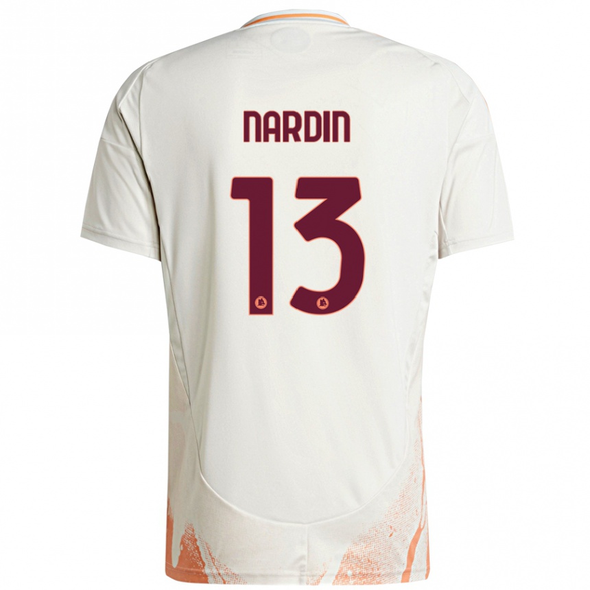 Hombre Fútbol Camiseta Federico Nardin #13 Crema Blanco Naranja 2ª Equipación 2024/25 Perú