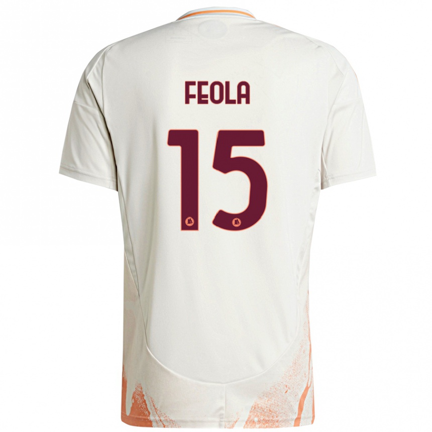 Hombre Fútbol Camiseta William Feola #15 Crema Blanco Naranja 2ª Equipación 2024/25 Perú