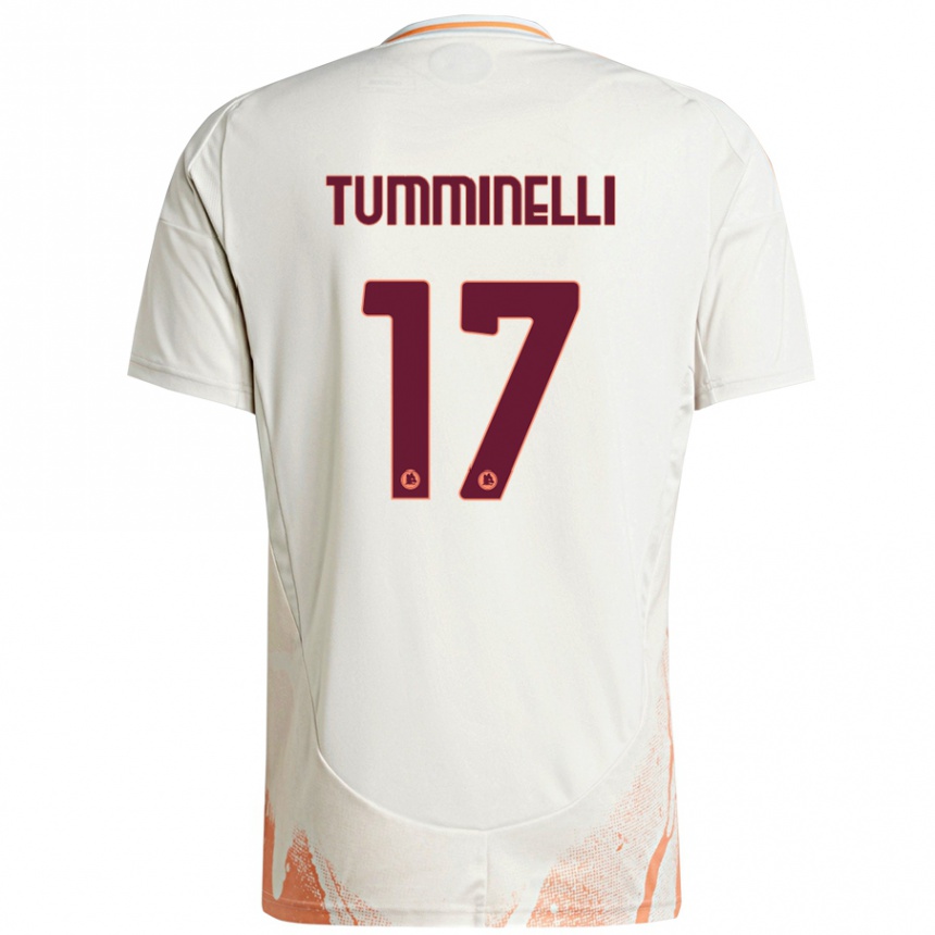 Hombre Fútbol Camiseta Gianmarco Tumminelli #17 Crema Blanco Naranja 2ª Equipación 2024/25 Perú