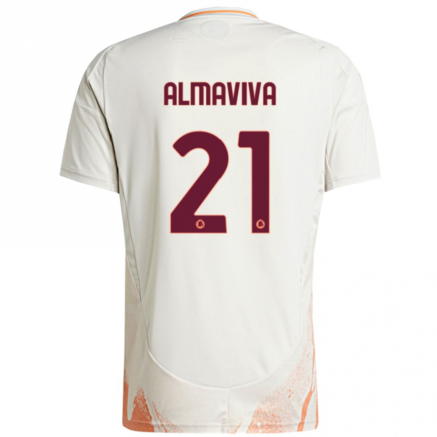 Hombre Fútbol Camiseta Mattia Almaviva #21 Crema Blanco Naranja 2ª Equipación 2024/25 Perú