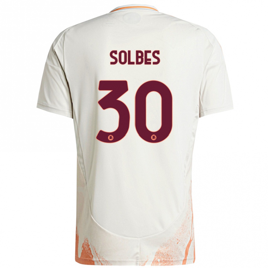 Hombre Fútbol Camiseta Ricardo Solbes #30 Crema Blanco Naranja 2ª Equipación 2024/25 Perú