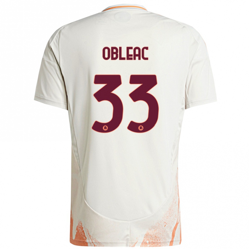 Hombre Fútbol Camiseta Matteo Obleac #33 Crema Blanco Naranja 2ª Equipación 2024/25 Perú