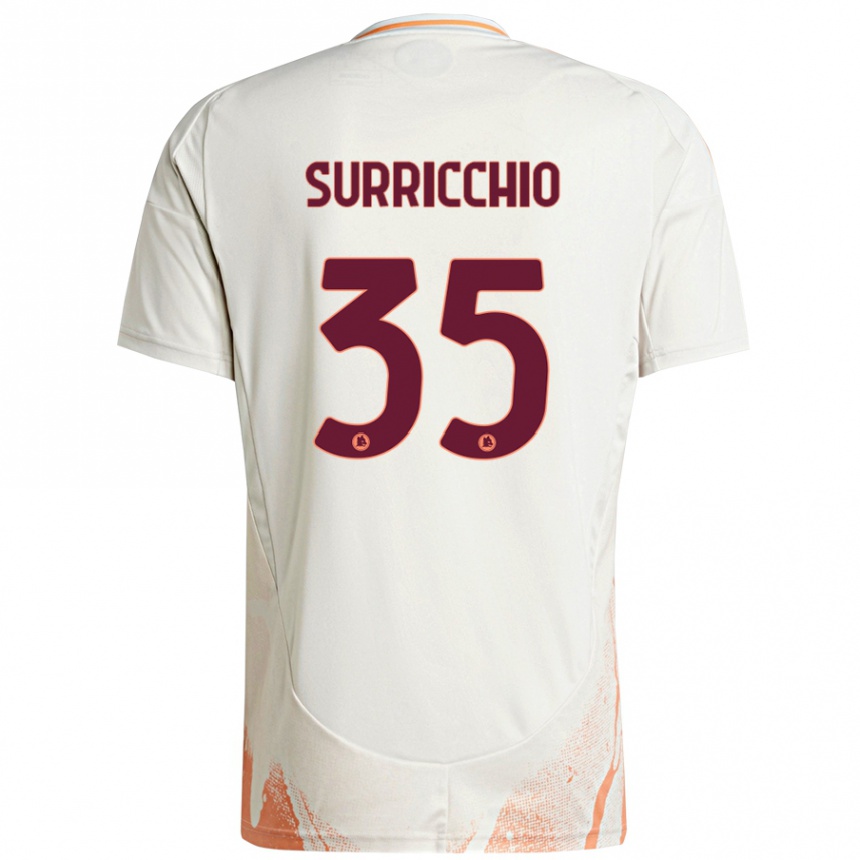 Hombre Fútbol Camiseta Jacopo Surricchio #35 Crema Blanco Naranja 2ª Equipación 2024/25 Perú