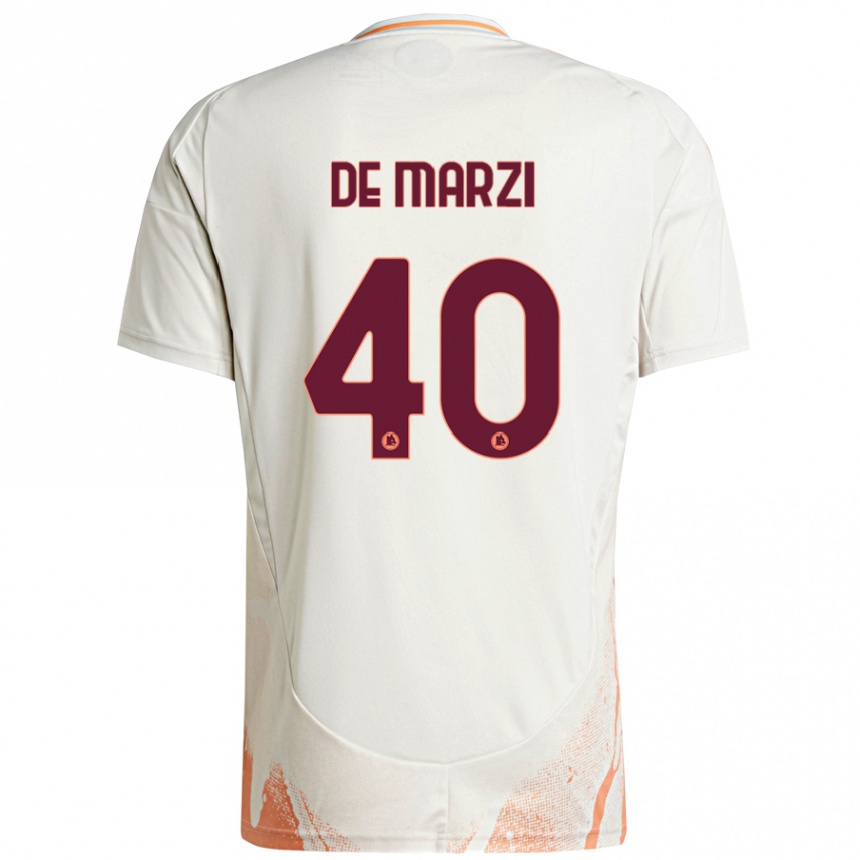 Hombre Fútbol Camiseta Giorgio De Marzi #40 Crema Blanco Naranja 2ª Equipación 2024/25 Perú