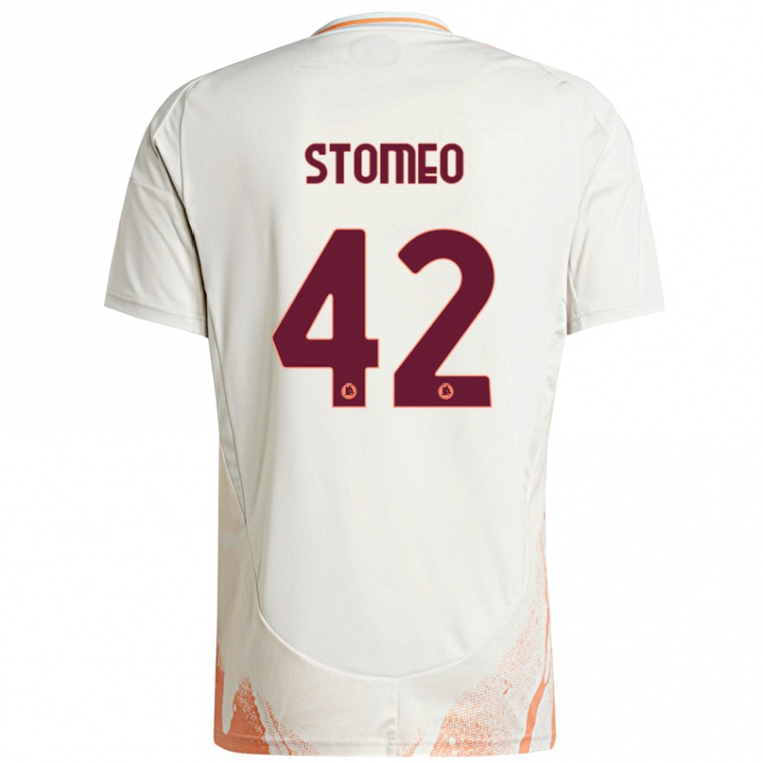 Hombre Fútbol Camiseta Giorgio Stomeo #42 Crema Blanco Naranja 2ª Equipación 2024/25 Perú