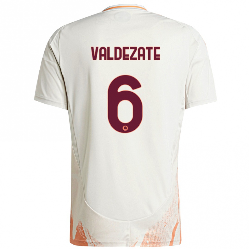 Hombre Fútbol Camiseta Oihane Valdezate #6 Crema Blanco Naranja 2ª Equipación 2024/25 Perú