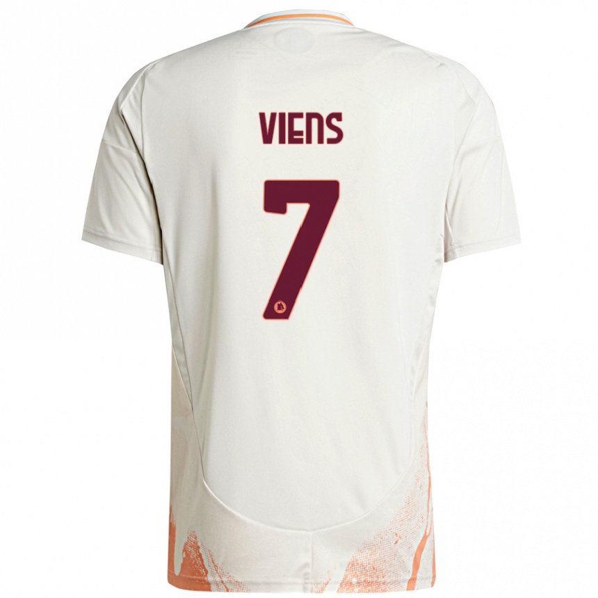 Hombre Fútbol Camiseta Evelyne Viens #7 Crema Blanco Naranja 2ª Equipación 2024/25 Perú