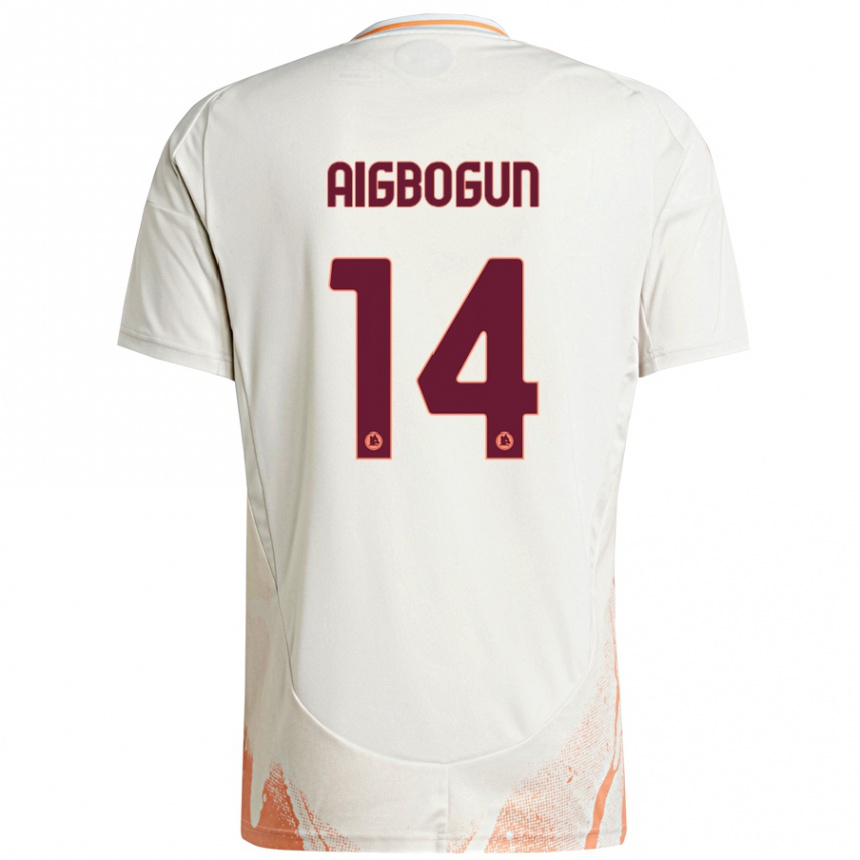 Hombre Fútbol Camiseta Eseosa Aigbogun #14 Crema Blanco Naranja 2ª Equipación 2024/25 Perú