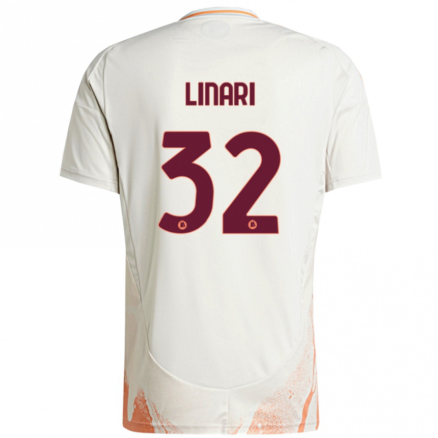 Hombre Fútbol Camiseta Elena Linari #32 Crema Blanco Naranja 2ª Equipación 2024/25 Perú