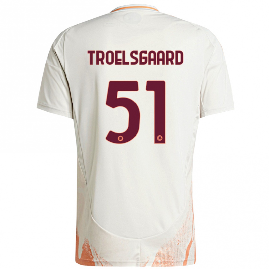 Hombre Fútbol Camiseta Sanne Troelsgaard #51 Crema Blanco Naranja 2ª Equipación 2024/25 Perú