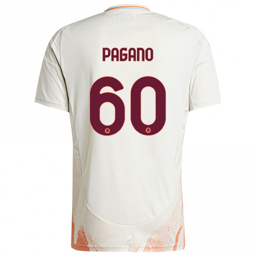 Hombre Fútbol Camiseta Riccardo Pagano #60 Crema Blanco Naranja 2ª Equipación 2024/25 Perú