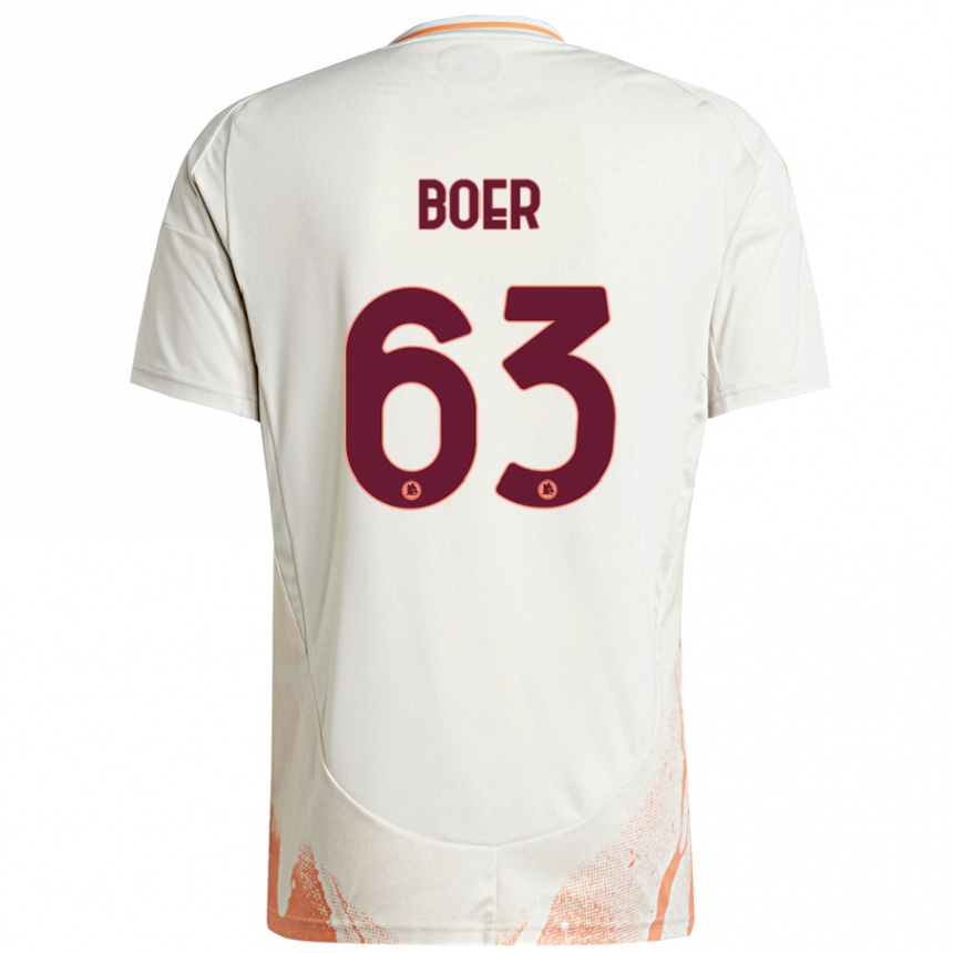 Hombre Fútbol Camiseta Pietro Boer #63 Crema Blanco Naranja 2ª Equipación 2024/25 Perú