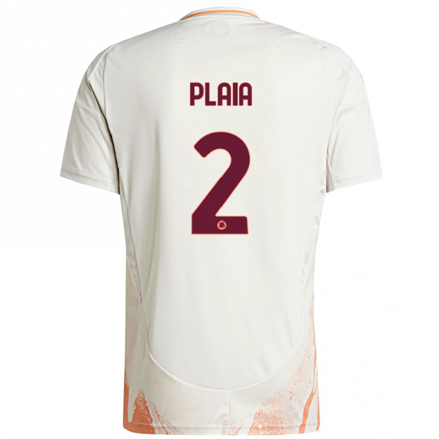 Hombre Fútbol Camiseta Matteo Plaia #2 Crema Blanco Naranja 2ª Equipación 2024/25 Perú