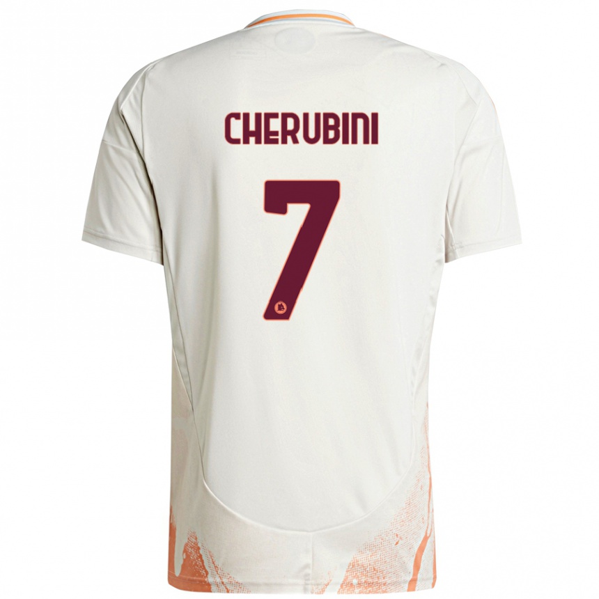 Hombre Fútbol Camiseta Luigi Cherubini #7 Crema Blanco Naranja 2ª Equipación 2024/25 Perú