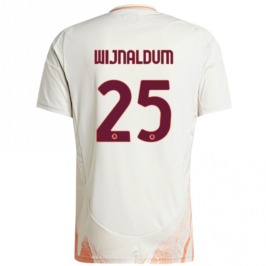 Hombre Fútbol Camiseta Georginio Wijnaldum #25 Crema Blanco Naranja 2ª Equipación 2024/25 Perú