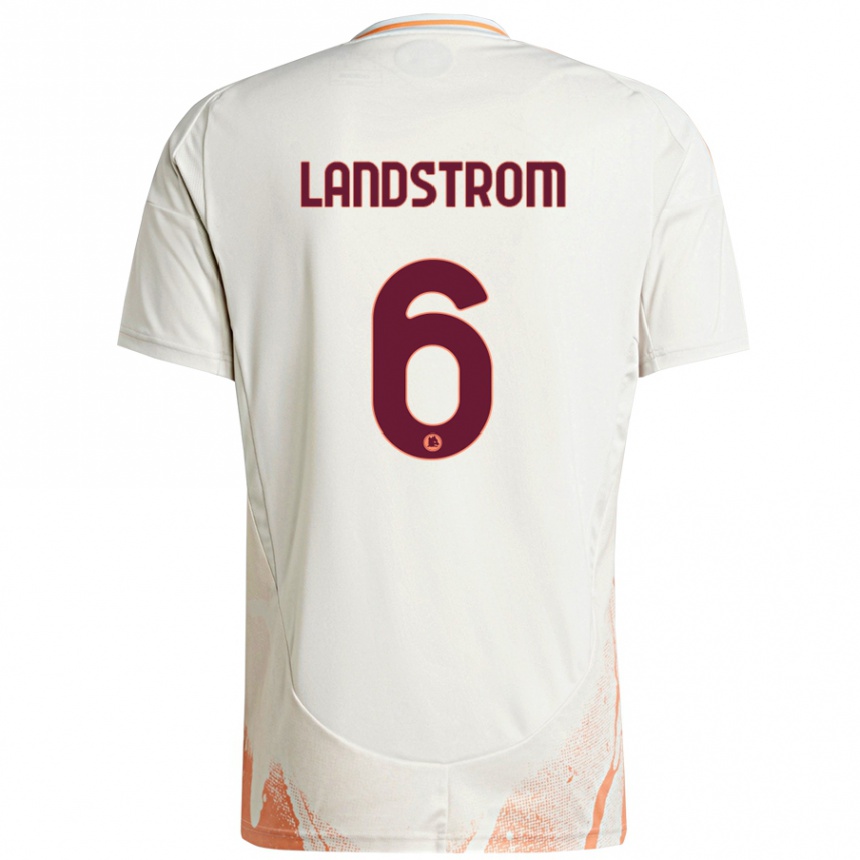 Hombre Fútbol Camiseta Elin Landstrom #6 Crema Blanco Naranja 2ª Equipación 2024/25 Perú