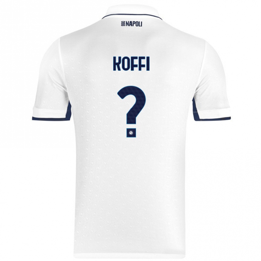 Hombre Fútbol Camiseta Cedrick Koffi #0 Blanco Azul Real 2ª Equipación 2024/25 Perú