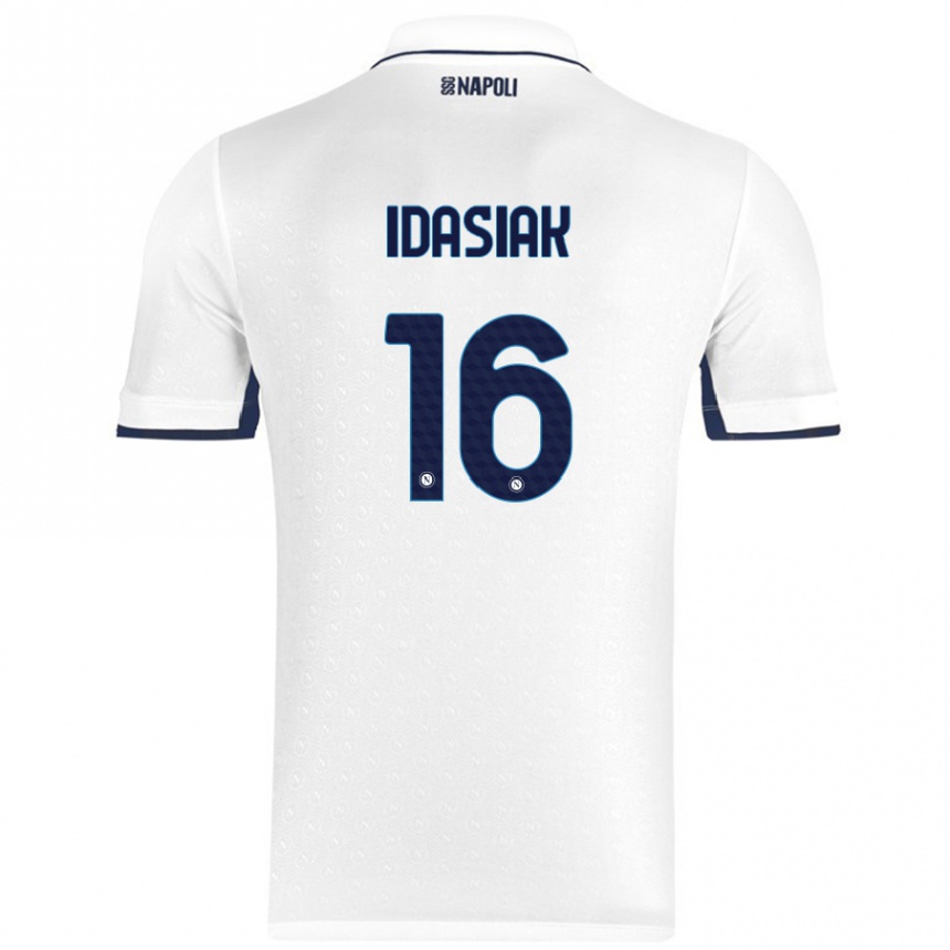 Hombre Fútbol Camiseta Hubert Idasiak #16 Blanco Azul Real 2ª Equipación 2024/25 Perú