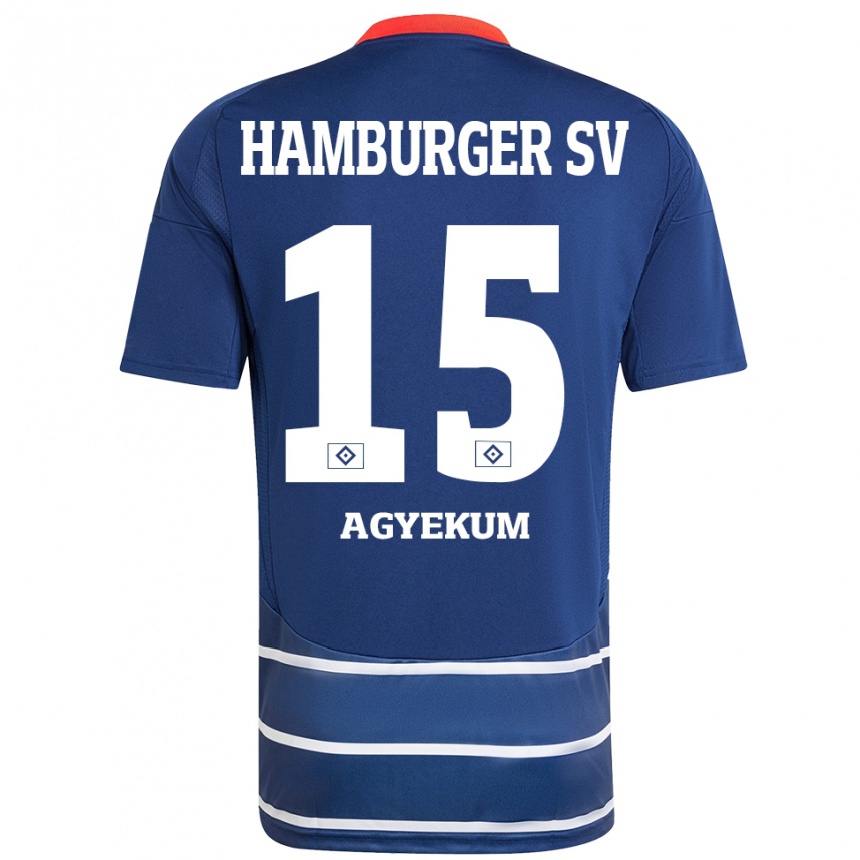 Hombre Fútbol Camiseta Joel Agyekum #15 Azul Oscuro 2ª Equipación 2024/25 Perú