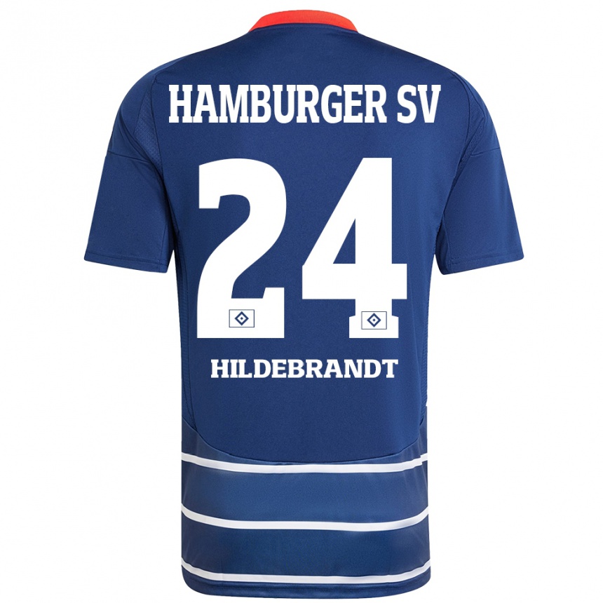 Hombre Fútbol Camiseta Tjark Hildebrandt #24 Azul Oscuro 2ª Equipación 2024/25 Perú