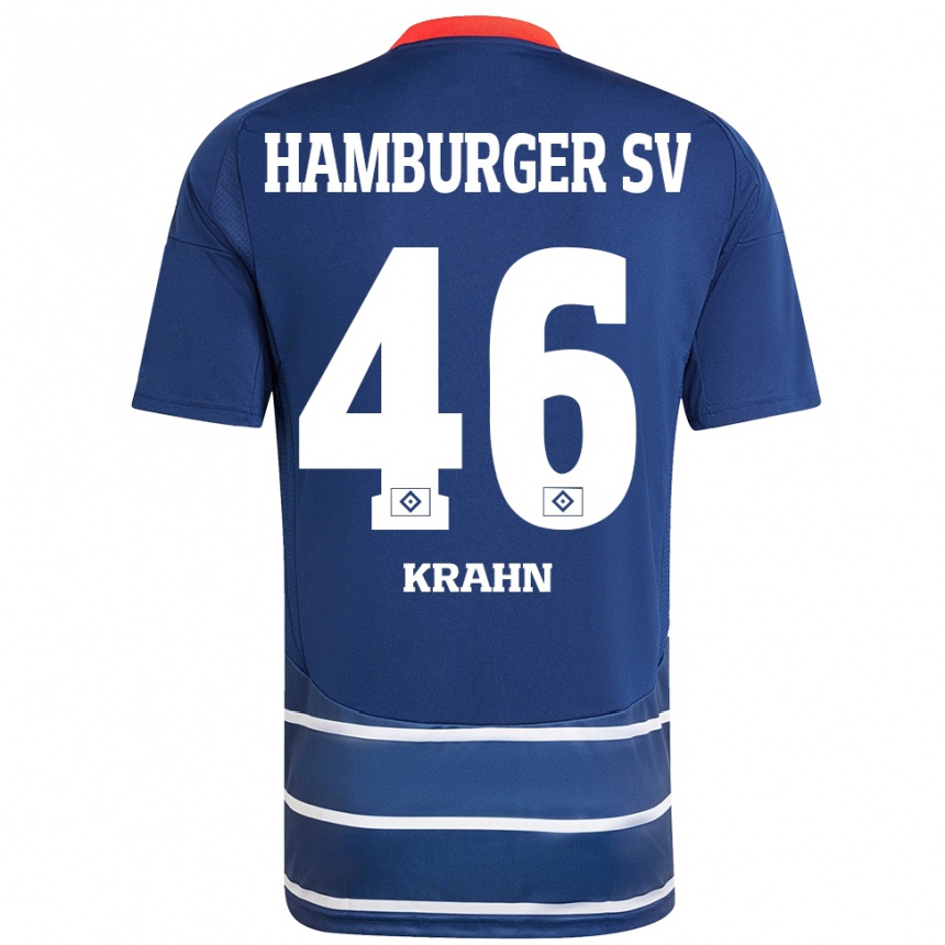 Hombre Fútbol Camiseta Elijah Krahn #46 Azul Oscuro 2ª Equipación 2024/25 Perú