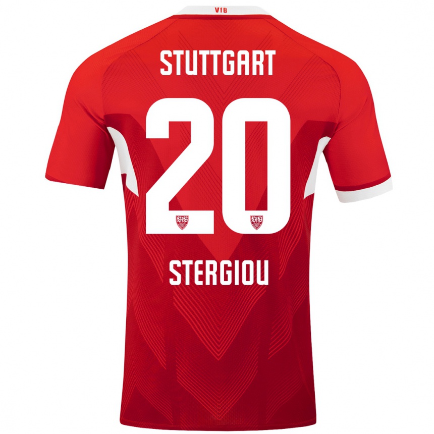 Hombre Fútbol Camiseta Leonidas Stergiou #20 Rojo Blanco 2ª Equipación 2024/25 Perú