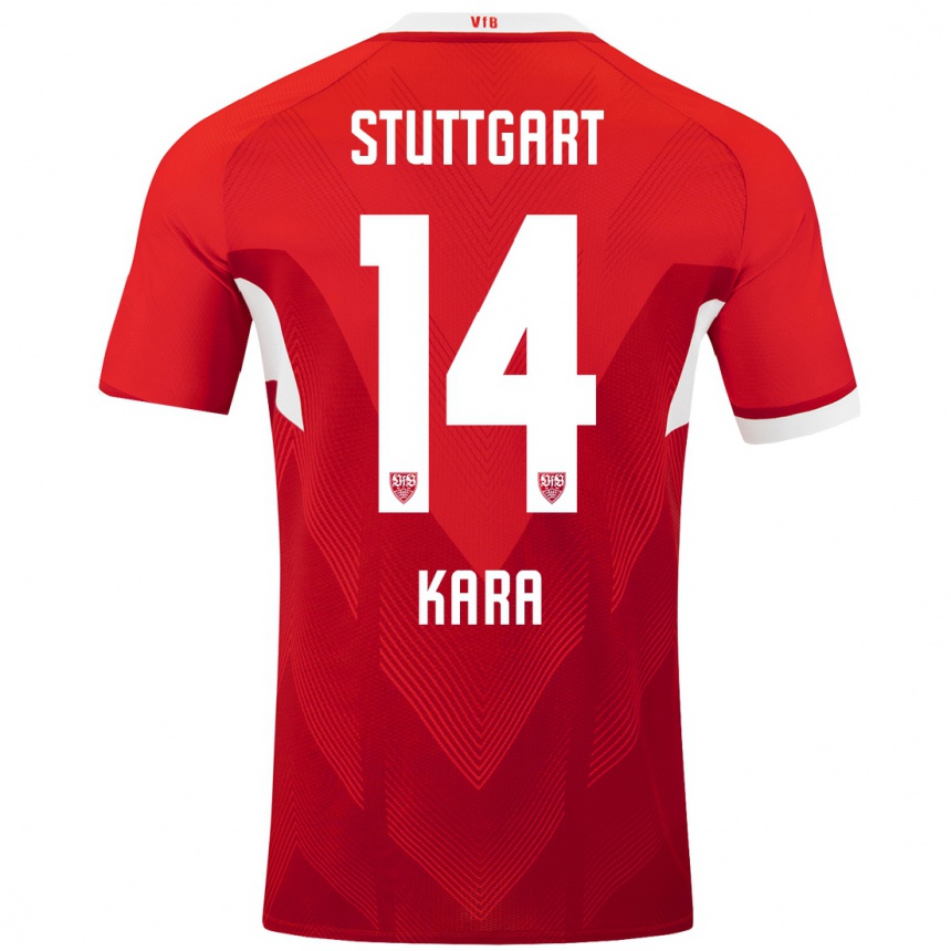 Hombre Fútbol Camiseta Semih Kara #14 Rojo Blanco 2ª Equipación 2024/25 Perú