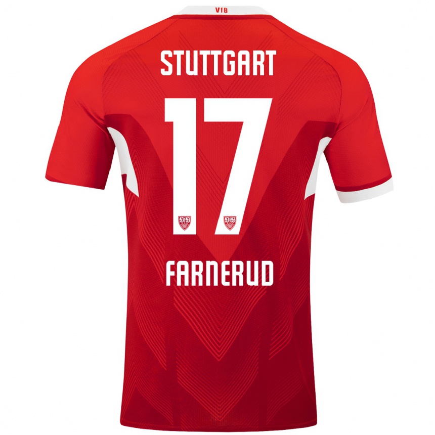 Hombre Fútbol Camiseta Colin Farnerud #17 Rojo Blanco 2ª Equipación 2024/25 Perú