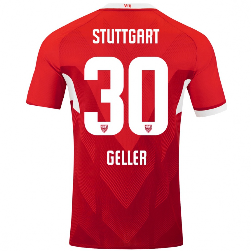 Hombre Fútbol Camiseta Robert Geller #30 Rojo Blanco 2ª Equipación 2024/25 Perú