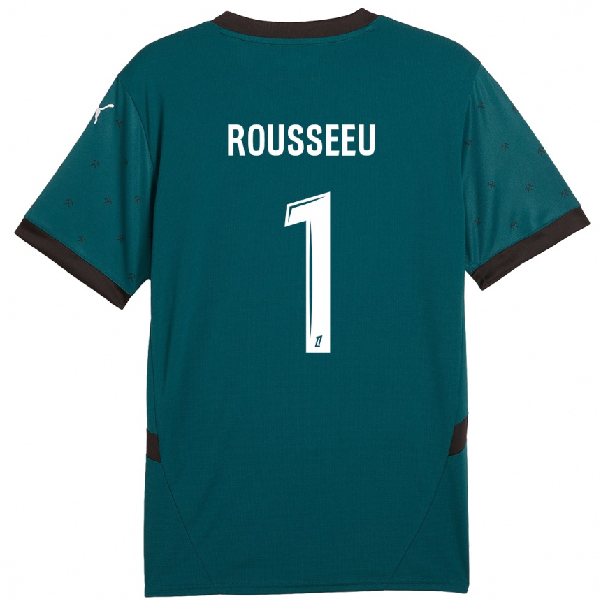 Hombre Fútbol Camiseta Justine Rousseeu #1 Verde Oscuro 2ª Equipación 2024/25 Perú