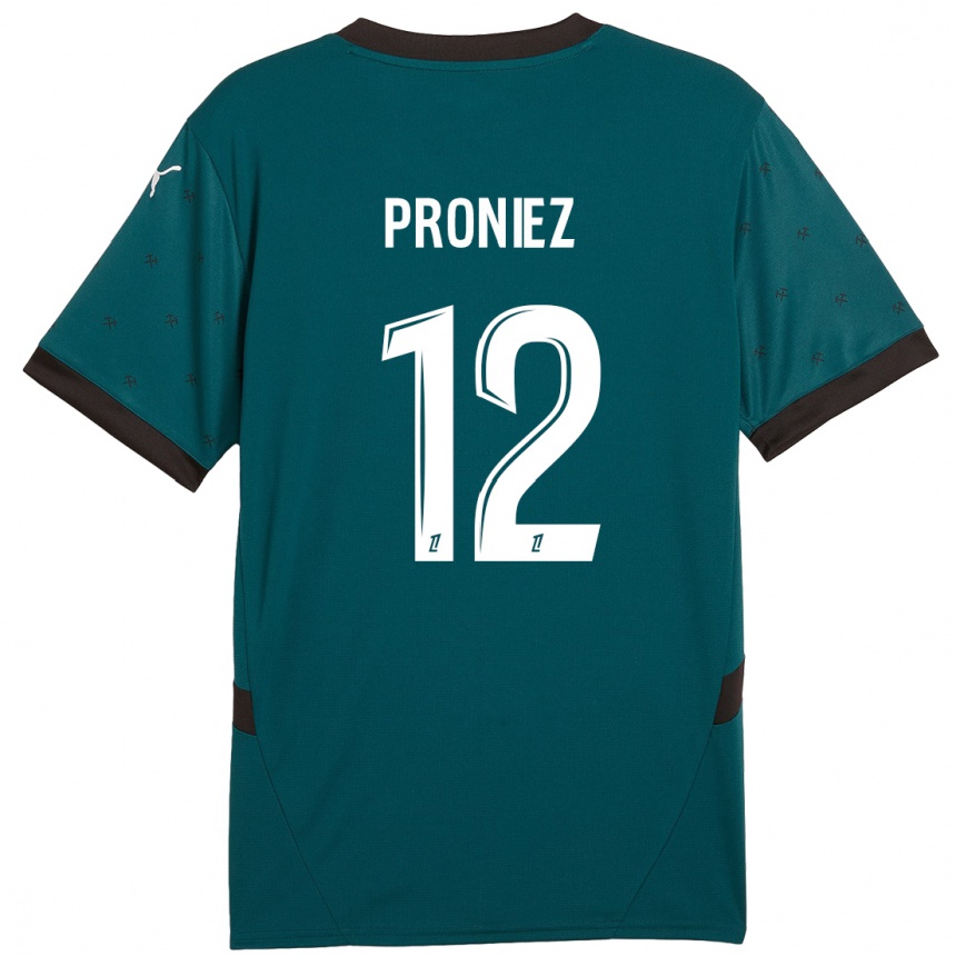 Hombre Fútbol Camiseta Fany Proniez #12 Verde Oscuro 2ª Equipación 2024/25 Perú