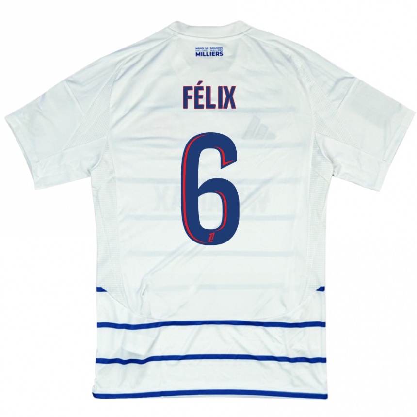 Hombre Fútbol Camiseta Félix Lemaréchal #6 Blanco Azul 2ª Equipación 2024/25 Perú