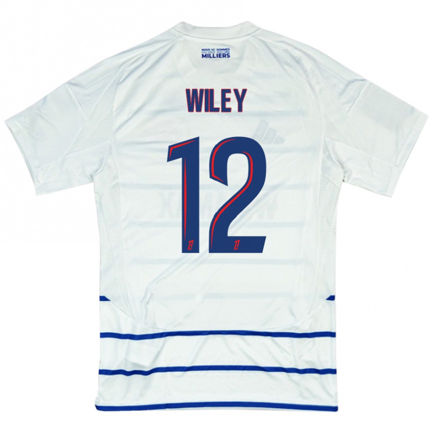 Hombre Fútbol Camiseta Caleb Wiley #12 Blanco Azul 2ª Equipación 2024/25 Perú