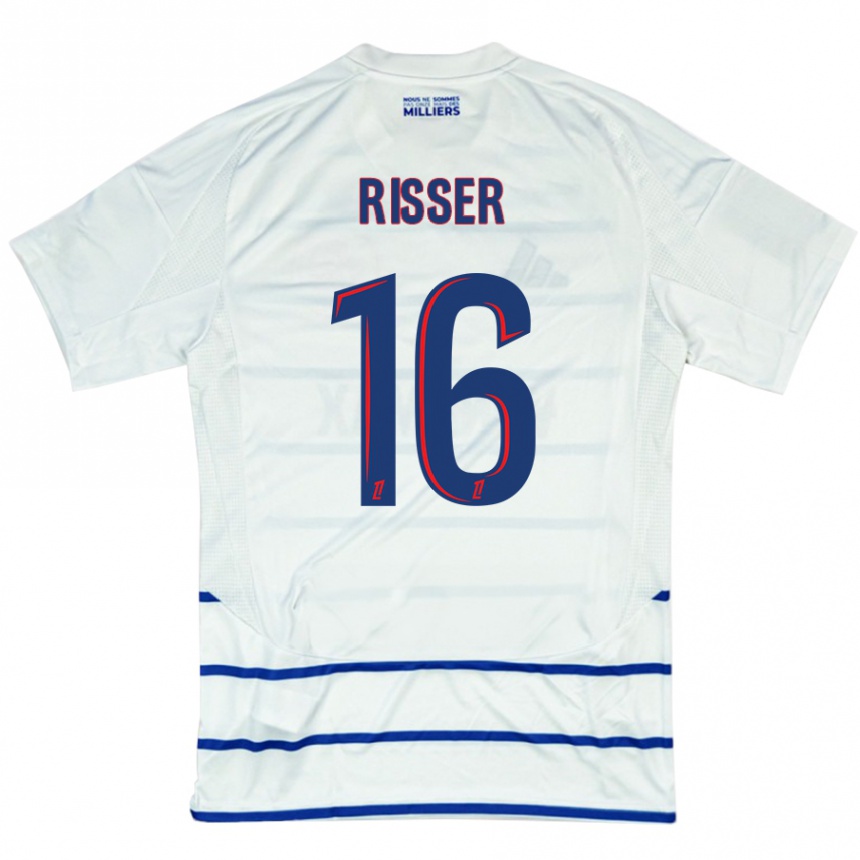 Hombre Fútbol Camiseta Robin Risser #16 Blanco Azul 2ª Equipación 2024/25 Perú