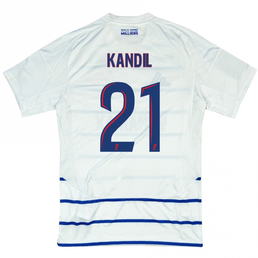 Hombre Fútbol Camiseta Nordine Kandil #21 Blanco Azul 2ª Equipación 2024/25 Perú